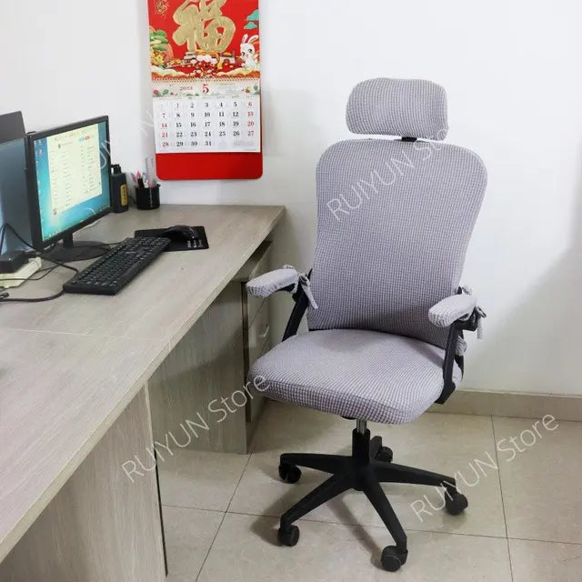 5pcs/lot Computer Chair Cover Fleece/Spandex Stretch Office Chair Cover Elastic Seat Cover for Computer Chair Armchair Slipcover eprolo
