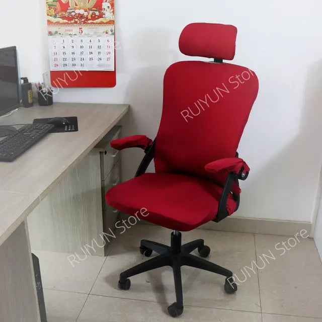 5pcs/lot Computer Chair Cover Fleece/Spandex Stretch Office Chair Cover Elastic Seat Cover for Computer Chair Armchair Slipcover eprolo