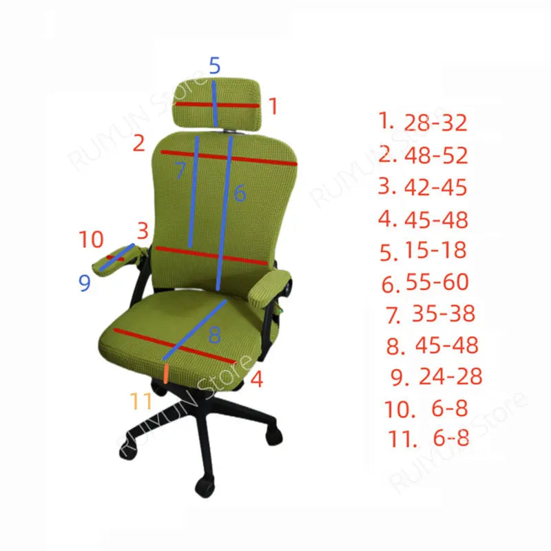 5pcs/lot Computer Chair Cover Fleece/Spandex Stretch Office Chair Cover Elastic Seat Cover for Computer Chair Armchair Slipcover eprolo