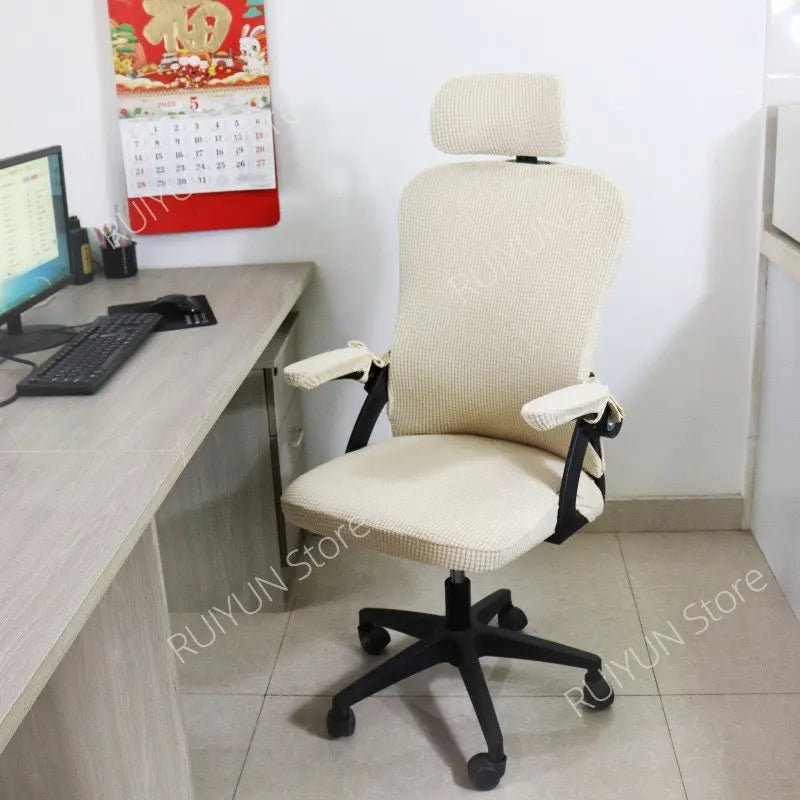 5pcs/lot Computer Chair Cover Fleece/Spandex Stretch Office Chair Cover Elastic Seat Cover for Computer Chair Armchair Slipcover eprolo