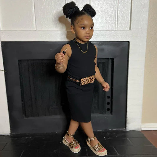 Children Clothing New Girls Solid Color Camisole Dress Casual Mid Length A Skirt - Shello's Creative Boutique