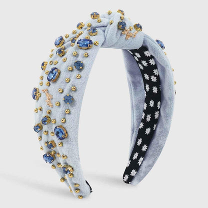 Retro Plush Hair Hoop - Vintage Style Headband with Sparkle Details - Shello's Creative Boutique