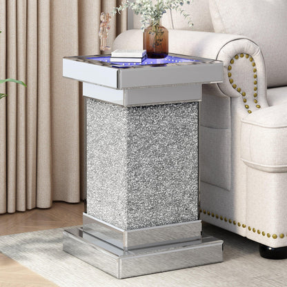 U-Can Silver Square Mirror Coffee Table with LED Lights – A Statement of Luxury - Shello's Creative Boutique