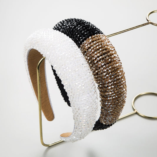 Luxury Crystal Hairband Women Hair Accessories Jewelry Baroque Padded Head Band Rhinestone Headband Shello Creative Boutique