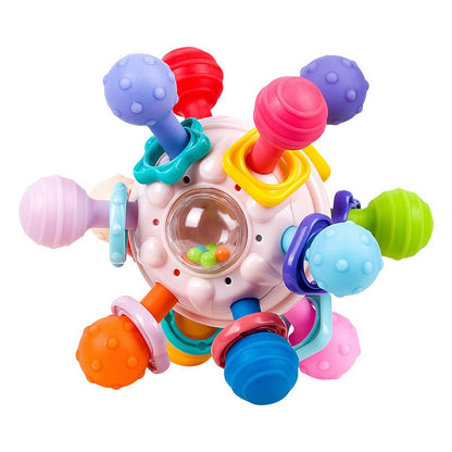 Baby Toys 0-1 Year Old Puzzle Early Education Manhattan Atomic Ball Baby Tooth Grinder Grip Training Ringing Bell eprolo