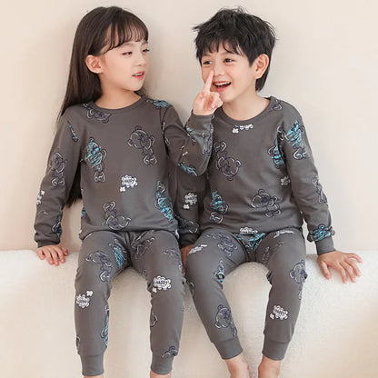 Boys Long Johns Children Underwear Set Cotton Girls Pajamas Cotton Sweaters - Shello's Creative Boutique