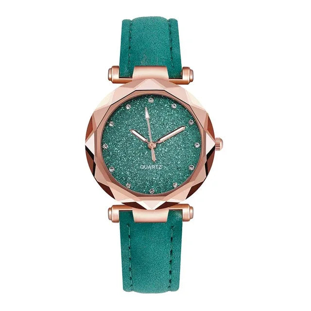Ladies fashion Korean Rhinestone Rose Gold Quartz Watch Female Belt Watch Women's Watches Fashion Clock Watch Women Watches #A - Shello's Creative Boutique