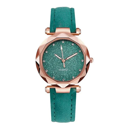 Ladies fashion Korean Rhinestone Rose Gold Quartz Watch Female Belt Watch Women's Watches Fashion Clock Watch Women Watches #A - Shello's Creative Boutique