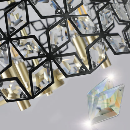Modern Crystal Chandelier for Living Room – Luxury Round Crystal Lamp for Home Décor Light Fixture - Shello's Creative Boutique