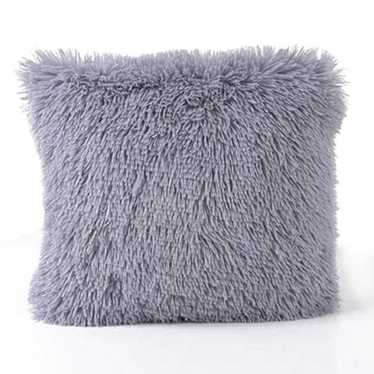 Solid Soft Plush Faux Fur  Decorative Cushion Cover Throw Pillows For Sofa Car Chair Hotel Home Decoration