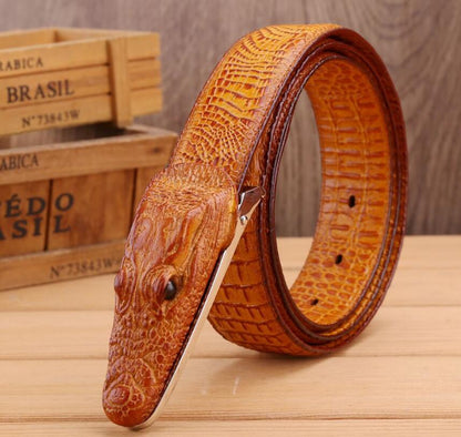 Luxury Alligator Design Cowhide Leather Crocodile Belts for Men - Shello's Creative Boutique