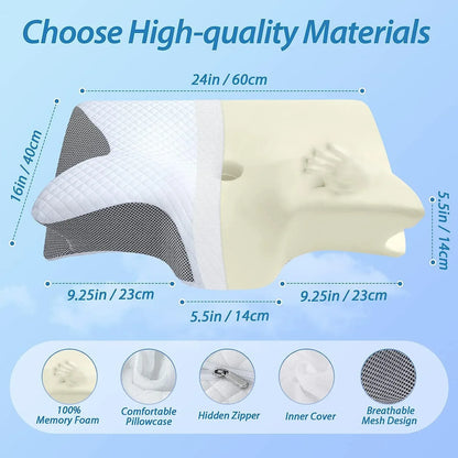 Home Sleep Memory Foam Neck Memory Pillow Orthopedic Cervical Health Cotton Anime - Shello's Creative Boutique