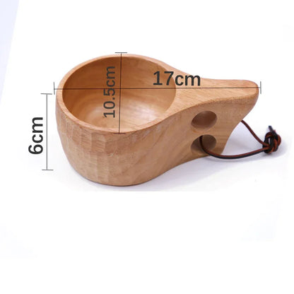 Nordic Cup Rubber Wood Coffee Cup Creative Tea Cup Wood Water Cup Handy Cup Wood Cup - Shello's Creative Boutique