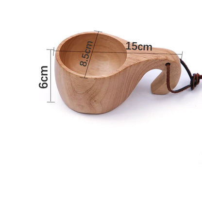 Nordic Cup Rubber Wood Coffee Cup Creative Tea Cup Wood Water Cup Handy Cup Wood Cup - Shello's Creative Boutique