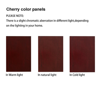 Corner Curio cabinet with lights, adjustable tempered glass frame, display cabinet, cherry color (excluding E26 light bulbs) eprolo