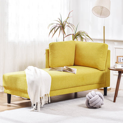 65" Mid-Century Modern Fabric Corner Lounge Chair Upholstered Indoor Chaise Lounge for Bedroom eprolo