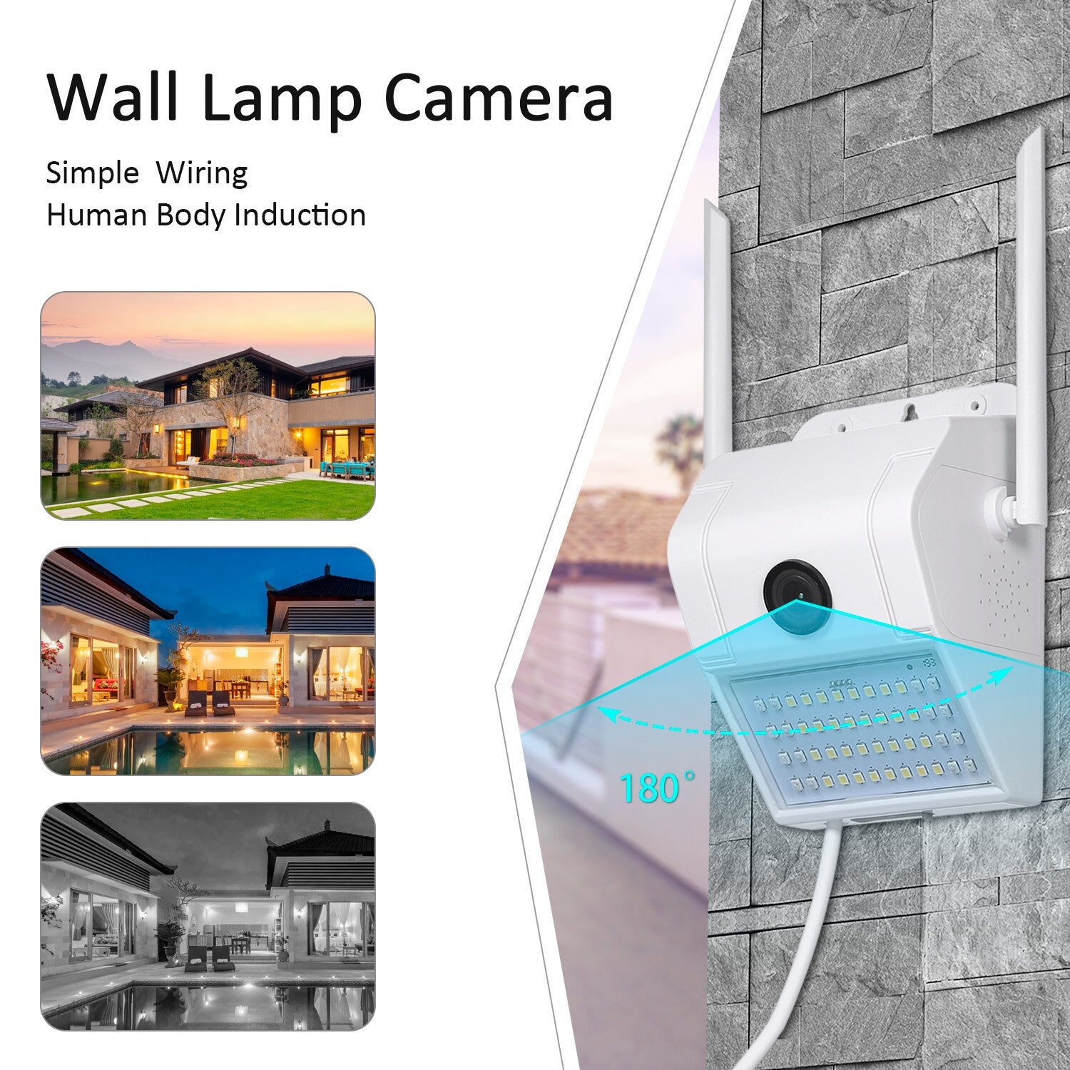 1080P Multifunctional WIFI Wireless Surveillance Outdoor Wall Light Webcam Security Camera PIR Motion Detection IP65 Waterproof eprolo