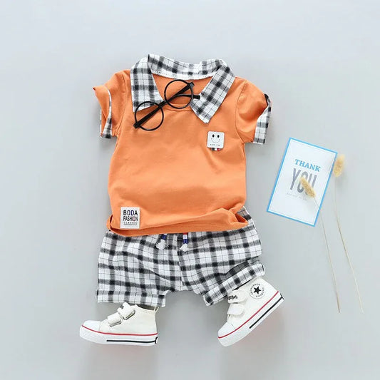 Two Children's Clothing Boy Cotton Suit Gentleman Undertakes Small Children's Clothing - Shello's Creative Boutique