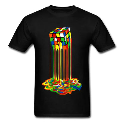 Good Quality Cube T-Shirts | Rainbow Abstraction Cube Sheldon Cooper T-Shirt | Big Discount - Shello's Creative Boutique