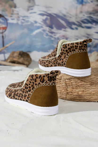 Brown Leopard Print Fleece Lined Winter Snow Boots - Shello's Creative Boutique