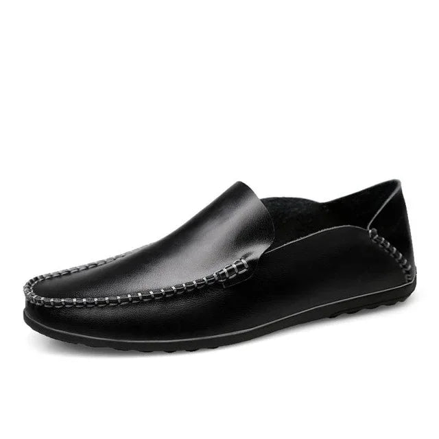 Men Designer Man Casual Shoes Brand Genuine Split Leather Shoes Italy Men Sneakers Non-slip Loafers Flats Driving Men Shoes - Shello's Creative Boutique