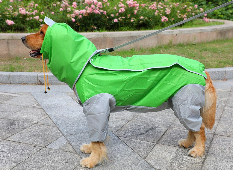 Pet dog raincoat, dog clothing processing, clothing and clothing, big dog raincoat, four legged golden fur, large dog Shello Creative Boutique