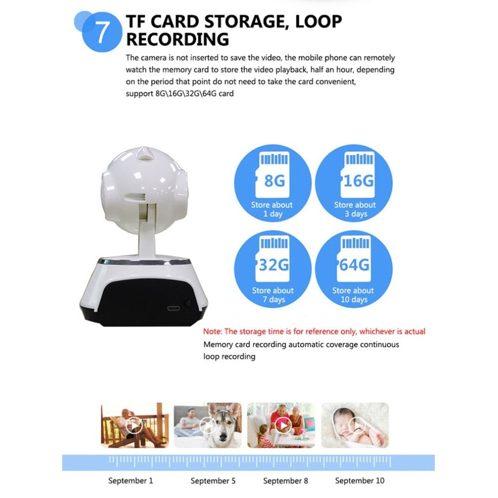 Baby Monitor Portable WiFi IP Camera 720P HD Wireless Smart Baby Camera Audio Video Record Surveillance Home Security Camera eprolo