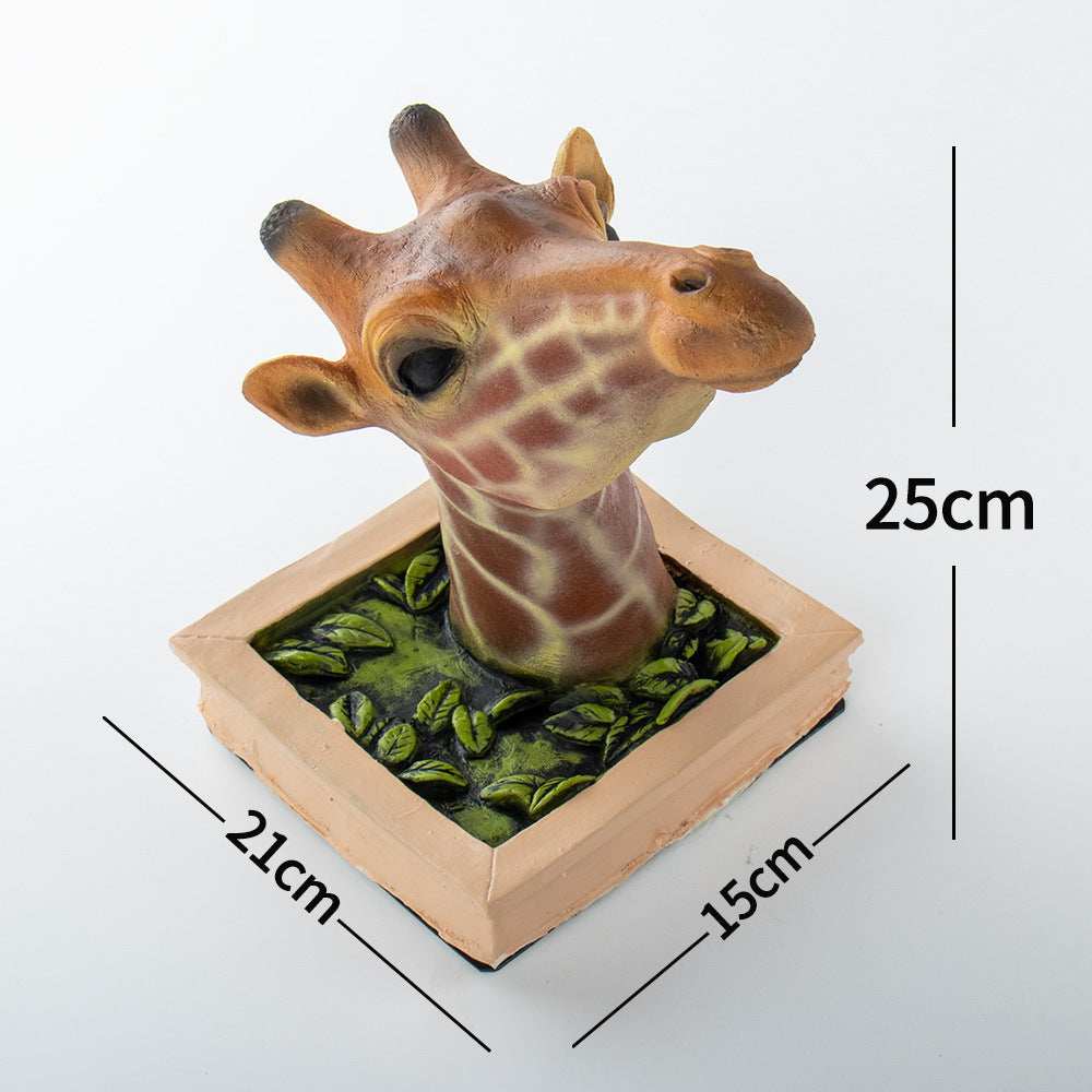 3D photo frame giraffe creative wall pendant simulation animal crafts living room decoration eprolo