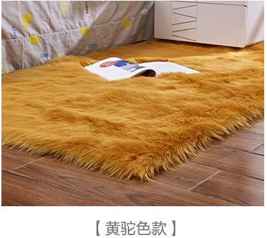Artificial Wool Carpet Rectangle/Square garnish Faux Mat Seat Pad Plain Skin Fur Plain Fluffy Area Rugs Washable Home Textile Shello Creative Boutique