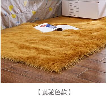 Artificial Wool Carpet Rectangle/Square garnish Faux Mat Seat Pad Plain Skin Fur Plain Fluffy Area Rugs Washable Home Textile - Shello's Creative Boutique