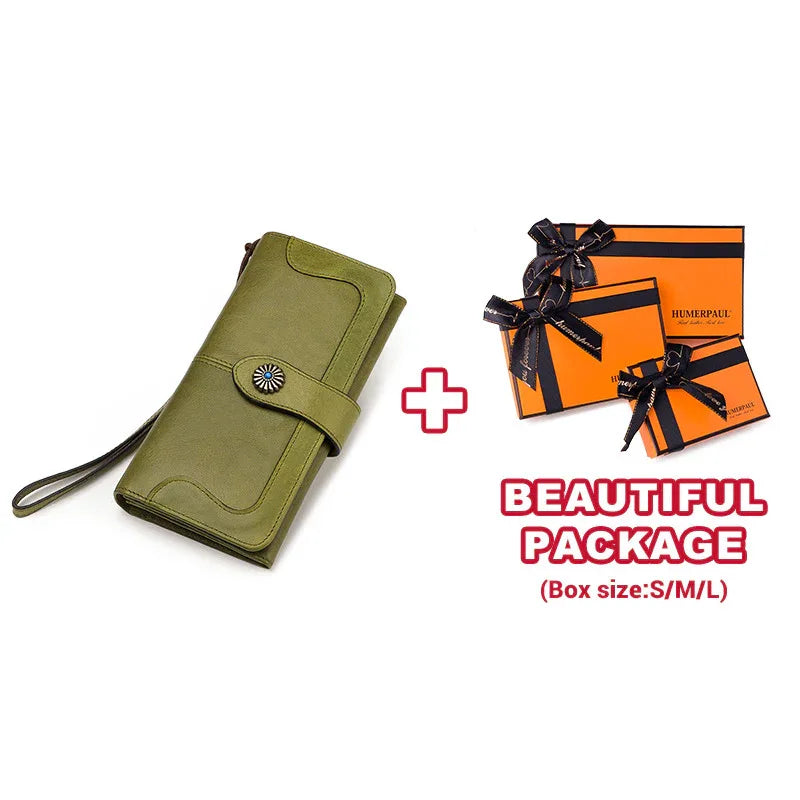 Clutch Bag RFID Anti-Magnetic Anti-Theft Brush Ladies Long Wallet Mobile Phone Bag Leather Wallet Coin Pocket - Shello's Creative Boutique