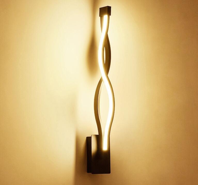 Modern Minimalist Wall Lamps Living Room Bedroom Bedside 16W AC96V-260V LED Sconce black white Lamp Aisle Lighting decoration eprolo