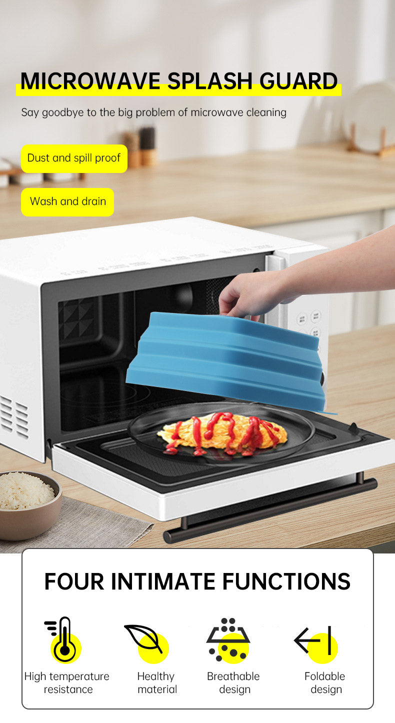 Microwave Oven Anti Spluttering Lid Collapsible Silicone Microwave Food Cover with Plate Microwave Cover lids eprolo