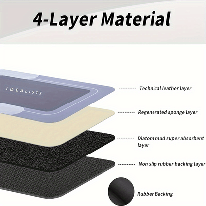 Super Absorbent Diatomite Bath Mat - Quick-Dry Non-Slip Floor Mat for Bathroom & Shower - Shello's Creative Boutique