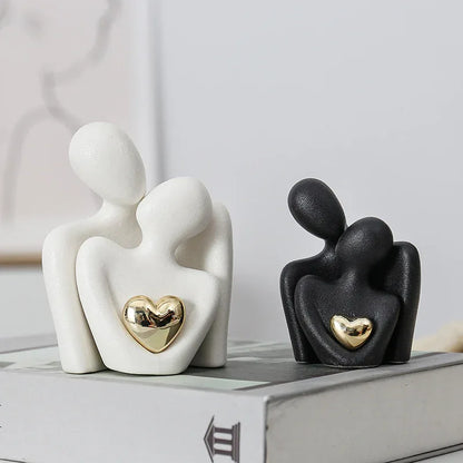 Creative Couple Figure Decoration – Romantic Sculpture for Home & Newlywed Décor - Shello's Creative Boutique