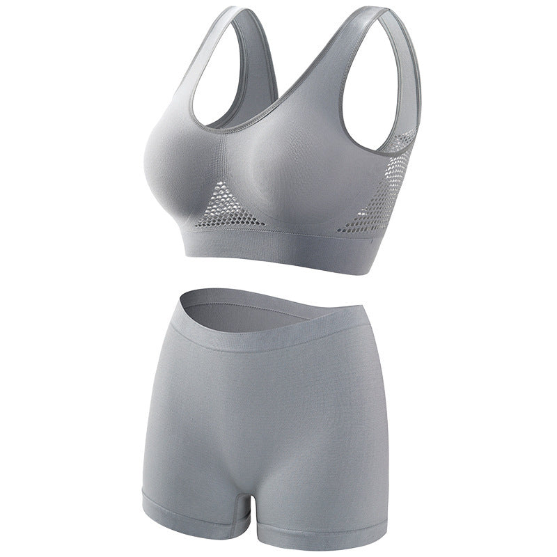 Large chest, small gathering, plus size lingerie for women weighing 200 pounds, seamless sports bra set eprolo