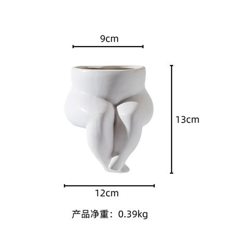 Human Body Shape Flower Vase Nordic Ceramic Flower Pot Home Garden Room Art Decoration eprolo
