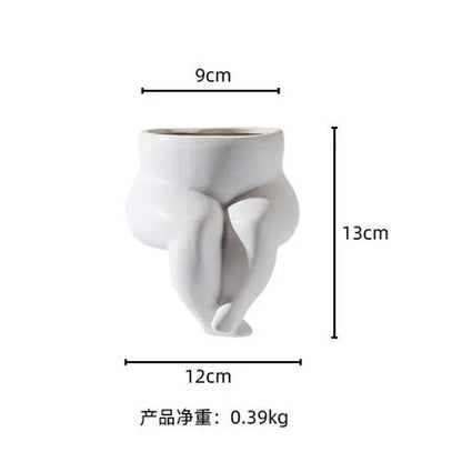 Human Body Shape Flower Vase – Nordic Ceramic Art - Shello's Creative Boutique
