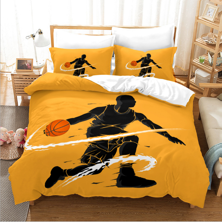 3D digital printing basketball action three piece quilt cover eprolo