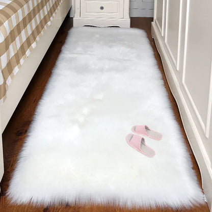 Artificial Wool Carpet Rectangle/Square garnish Faux Mat Seat Pad Plain Skin Fur Plain Fluffy Area Rugs Washable Home Textile - Shello's Creative Boutique