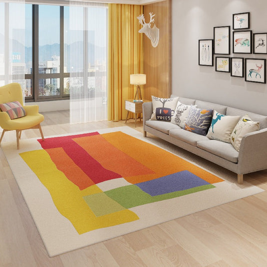 Simple Rainbow Children's Room Climbing Rug Water-Absorbent Non-Slip Imitation Cashmere Carpet eprolo