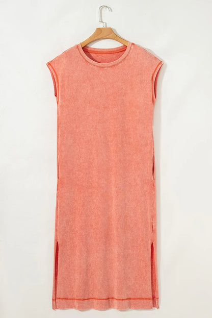 Clearly Aqua Mineral Wash Pocketed T-shirt Dress - Shello's Creative Boutique