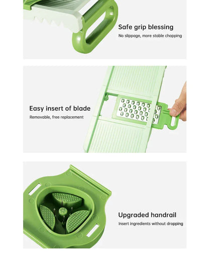 5-IN-1 BL ADE BOX INTEGRATED STORAGE Fruit Chopper Slicer Dicer Cutter Grinder Set Vegetable Processor Slicer Cutter - Shello's Creative Boutique