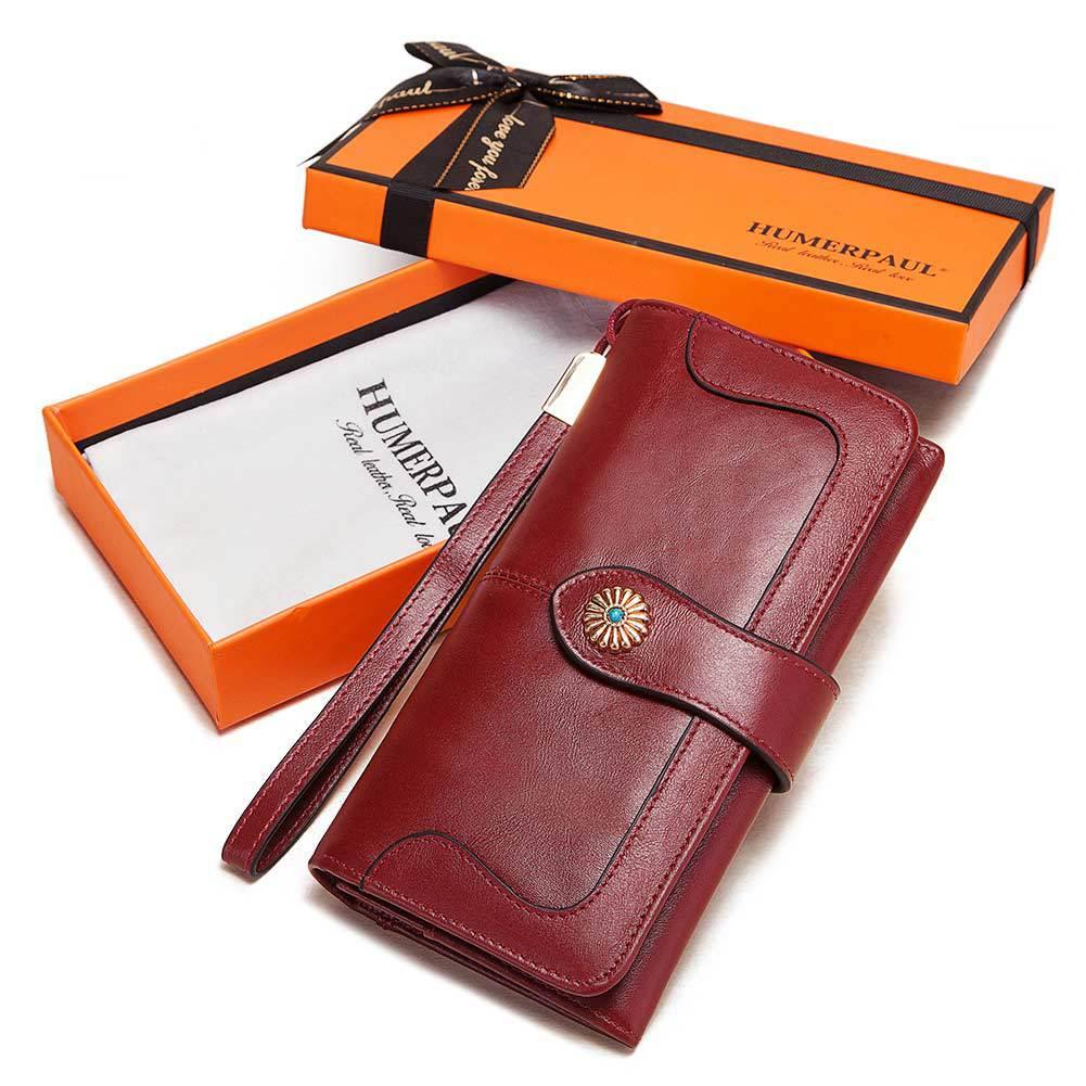 Clutch Bag RFID Anti-Magnetic Anti-Theft Brush Ladies Long Wallet Mobile Phone Bag Leather Wallet Coin Pocket - Shello's Creative Boutique