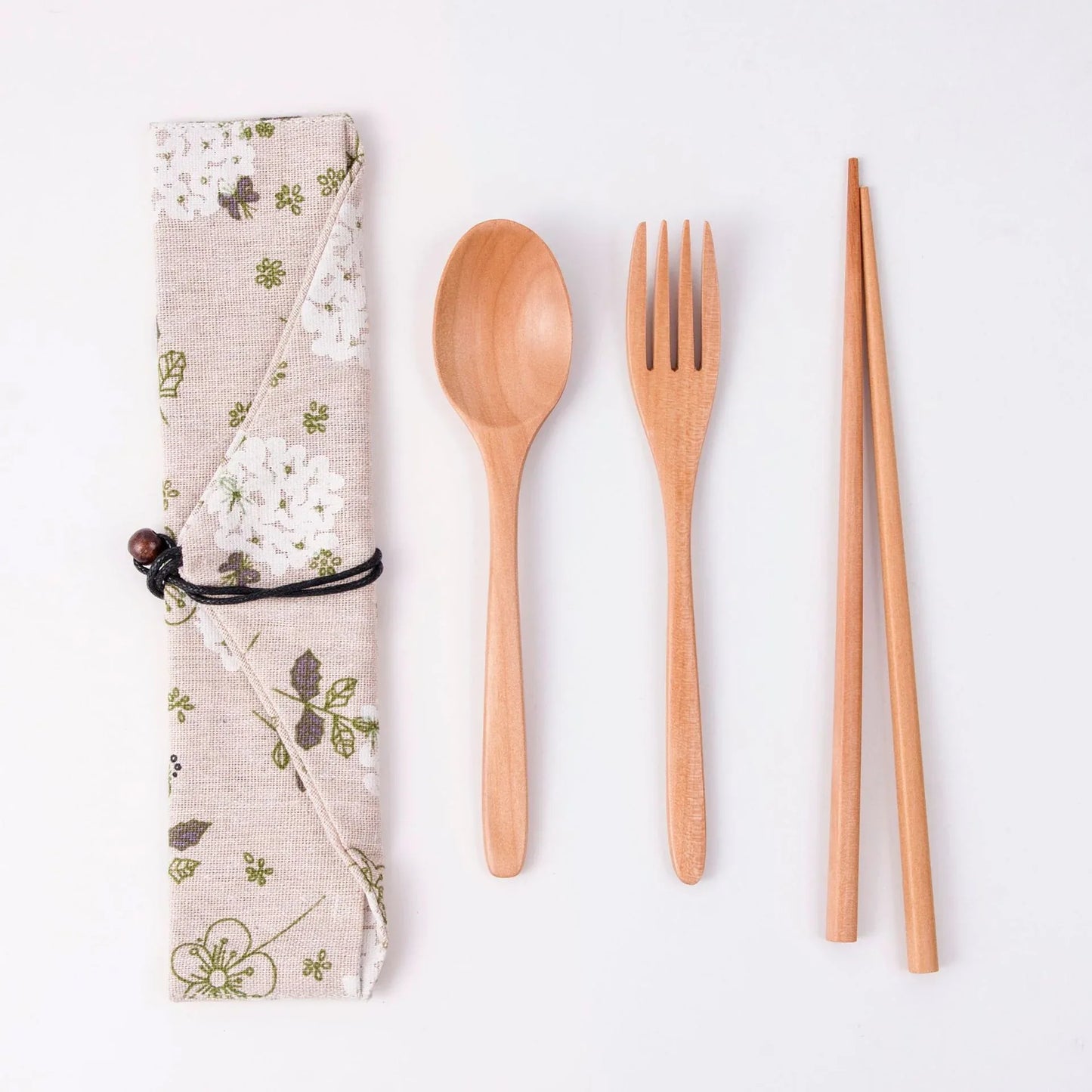 Japanese Style Long Handled Spoons, Forks, Chopsticks, Three Piece Set Of Wooden Portable Tableware, Chopsticks, Spoons, Set - Shello's Creative Boutique