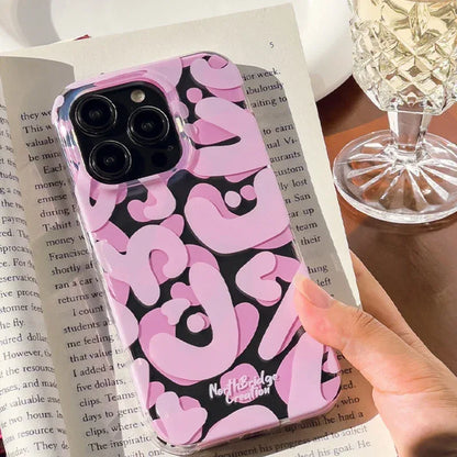 Original Graffiti Ornaments Phone Case Cute Pink TransparentSoft Silicone Phone Case For iPhone 15 14 13 12 Pro Max Cover - Shello's Creative Boutique