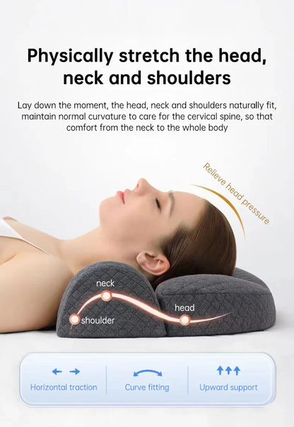 Bed Side Sleeping Pillow Neck Pain Relief Ergonomic Cervical Memory Foam Pillow - Shello's Creative Boutique