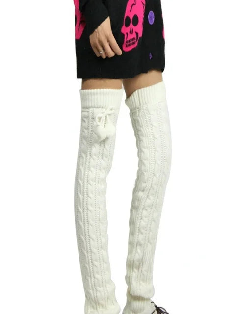 65cm Women's Long Leg Warmers Thickened Over Knee Warm Boot Cover Lolita Knitted Crochet Socks Boot Cuffs Pile Socks Party Dance eprolo