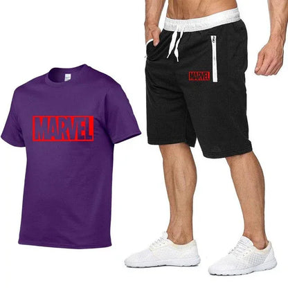 Cotton T Shirts+Shorts Men Sets Brand Clothing Two Pieces Tracksuit - Shello's Creative Boutique