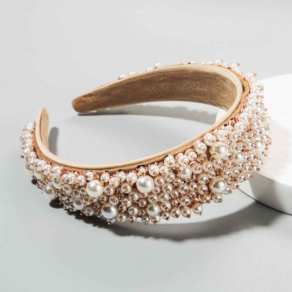 Hair Hoop Hair Accessories Baroque Hair Hoop Hand Nail Pearl Versatile Net Red Catwalk Head Hoop